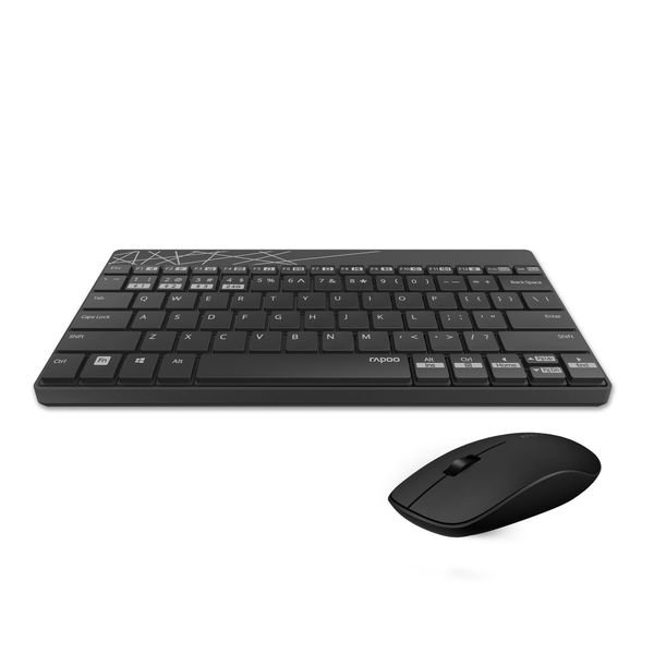 Комплект (клавіатура, мишка) Rapoo 8000M Wireless Black 8000M Black фото