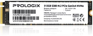 Накопичувач SSD 512GB Prologix S380 M.2 2280 PCIe 3.0 x4 NVMe TLC (PRO512GS380) PRO512GS380 фото