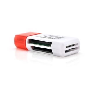 Кардрідер універсальний 4в1 MERLION CRD-4BL TF / Micro SD, USB2.0, Red, OEM Q1500 CRD-4BL фото