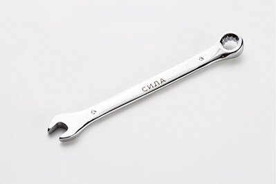 Ключ рожково-накидний полірований CrV 6мм СИЛА 201056 фото