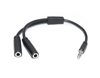 Аудіо-кабель REAL-EL Audio Pro 3.5 мм - 2х3.5 мм (M/F), 0.2 м, чорний (EL123500039) EL123500039 фото