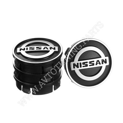 Заглушка колесного диска Nissan 60x55 черный ABS пластик (4шт.) 50036 (50036) 50036 фото
