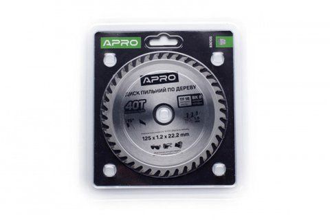 Диск пиловий до дерева 125х22,2х40Т APRO 830105 фото товару