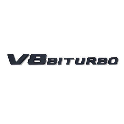 Емблема-шильдик напис логотип на крило V8 Biturbo Mercedes-Benz (Мерседес) (Чорний) (A4638172800) meb045 фото товару