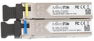 Модуль SFP MikroTik S-3553LC20D пара (1.25G Single Mode, LC, до 20км, підтримує DDM) S-3553LC20D фото