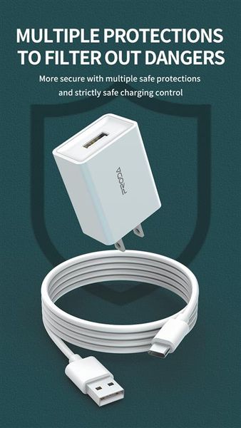 Зарядний пристрій Proda PD-A43i USB 2.4A + кабель USB Lightning White PD-A43i-WHT фото