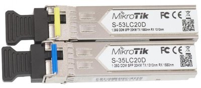 Модуль SFP MikroTik S-3553LC20D пара (1.25G Single Mode, LC, до 20км, підтримує DDM) S-3553LC20D фото
