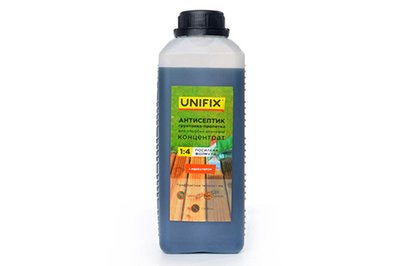Антисептик грунтовка-пропитка концентрат 1:4 для обработки древесины 1 кг (с индикатором) UNIFIX 951161 фото