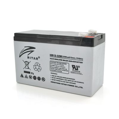 Акумуляторна батарея AGM RITAR HR1232W, Gray Case, 12V 8.0Ah ( 151 х 65 х 94 (100 ) 2.20kg Q10¶ HR1232W фото
