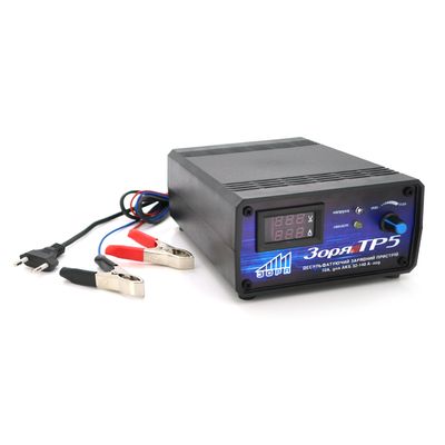 Трансформаторное зарядное устройство ТР-5 для аккумулятора 12V, емкость АКБ 32-140А/час, ток заряда 10A, вольтметр+амперметр+охлаждение ТР-5 фото