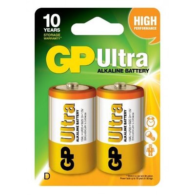 Батарейка GP ULTRA ALKALINE 1.5V 13AU-U2 лужна, LR20, D (4891199034442) 4891199034442 фото