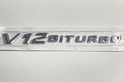 Емблема напис V12biturbo на Mercedes meb004 фото товару