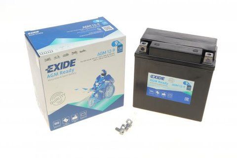 Акумулятор 9Ah-12v Exide AGM (135х75х139), L, EN120 AGM12-9 фото товару