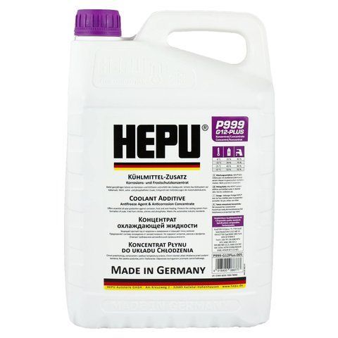 Рідина охолоджуюча HEPU Антифриз G12+ фіолетова концентрат 5л (P999-G12plus-005) P999-G12plus-005 фото товару
