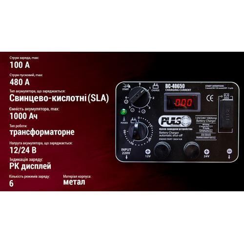 Пуско-зарядное устр-во PULSO BC-40650 12&24V/100A/Start-480A/цифр.индик. (BC-40650) BC-40650 фото товара