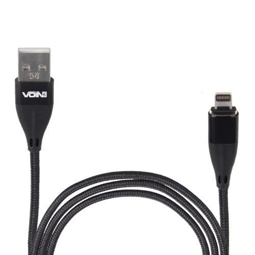 Кабель магнітний VOIN USB - Lightning 3А, 2m, black (швидка зарядка / передача даних) (VL-6102L BK) VL-6102L BK фото товару