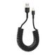 Кабель ColorWay USB - Lightning (M/M), spiral, 2.4 А, 1 м, Black (CW-CBUL051-BK) CW-CBUL051-BK фото 1