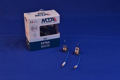 Лампа автомобільна H3 12V 55W PK22S EXTRA WHITE (2шт) (ближня/дальня, протитуманна) MTA 80315 EWB2 фото