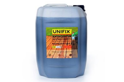 Антисептик грунтовка-пропитка концентрат 1:4 для обработки древесины 10 кг (с индикатором) UNIFIX 951170 фото