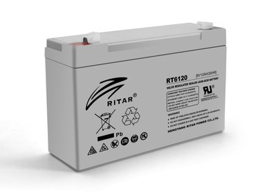 Акумуляторна батарея Ritar 6V 12AH Gray Case (RT6120A/02969) AGM RT6120A/02969 фото