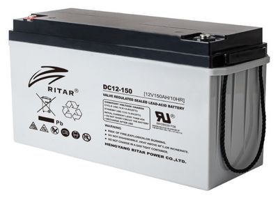 Акумуляторна батарея AGM RITAR DC12-150, Gray Case, 12V 150Ah (483х170х241) DC12-150 фото