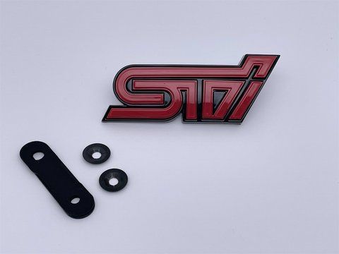 Эмблема надпись шильдик логотип STI решетки радиатора Subaru (Субару) 80*32мм (93013FG080) sub009 фото товара