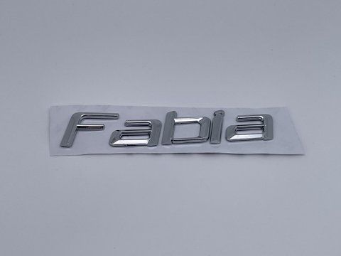 Емблема-шильдик логотип напис FABIA на кришку багажника Skoda (Шкода) 130*26 мм (Хром) (5J6853687, 5J6853687 sko011 фото товару
