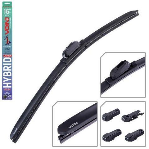 Щетки стеклоочистителя гибридные VOIN 16"-400мм (TPX6M-16") HYBRID Ultra (5 адаптеров) (VHU-16400) VHU-16400 фото товара