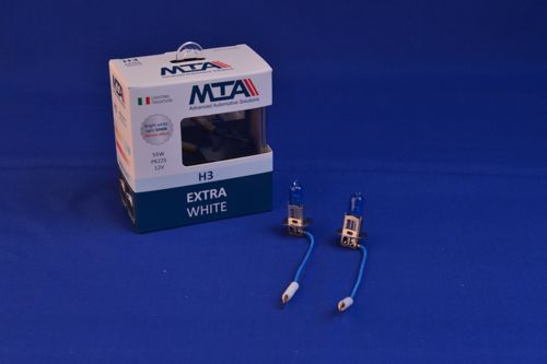 Лампа автомобільна H3 12V 55W PK22S EXTRA WHITE (2шт) (ближня/дальня, протитуманна) MTA 80315 EWB2 фото