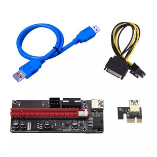 Райзер PCI-E 1x to 16x 6pin, Molex, SATA, USB 3.0, AM-AM, 0.6 м RZRver9S фото