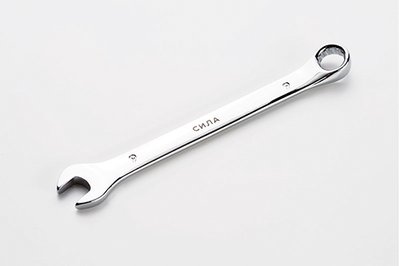Ключ рожково-накидний полірований CrV 9мм СИЛА 201059 фото