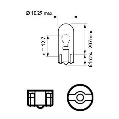 Автолампа Philips W3W 24V 3W W2,1X9,5D / TRUCK STANDARD / КРАТН. X10 13256CP фото товару