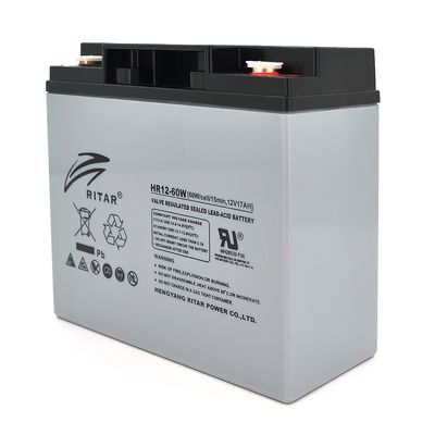 Аккумуляторная батарея AGM RITAR HR12-60W, Gray Case, 12V 17.0Ah ( 181 х 77 х 167 (167 ) 4.80 kg Q4 HR1260W фото