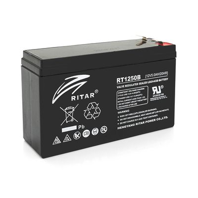 Акумуляторна батарея AGM RITAR RT1250BL, Black Case, 12V 5.0Ah ( 150 х 50 х 93 ) Q10 RT1250BL фото