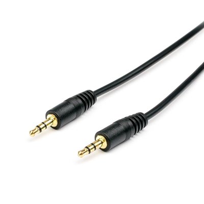 Аудіо-кабель Atcom 3.5 мм - 3.5 мм (M/M), 0.8 м, Black (17434) пакет 17434 фото