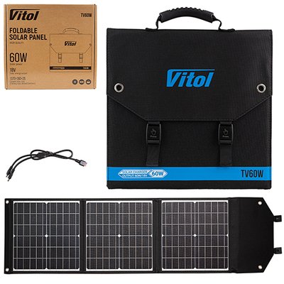 Портативная солнечная панель Vitol, складная TV60W, 60Вт/18В/3,3А (TV60W) TV60W фото