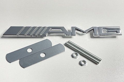 Емблема напис AMG на радіаторну решітку Mercedes 160x17mm (метал) meb006 фото товару