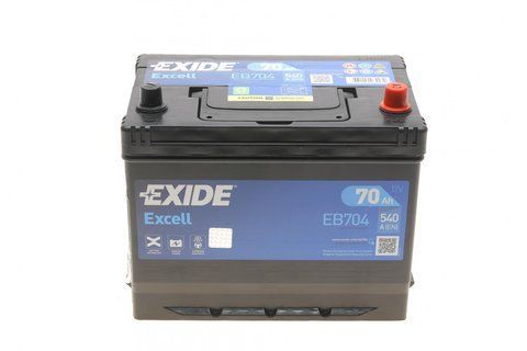 Аккумулятор 70Ah-12v Exide EXCELL(266х172х223),R,EN540 Азия EB704 фото товара