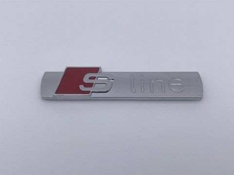 Эмблема шильдик логотип значок S line наклейка крыльев Audi (Ауди) 70*16мм (серебристо-матовый) (Металл) au002/1 фото товара