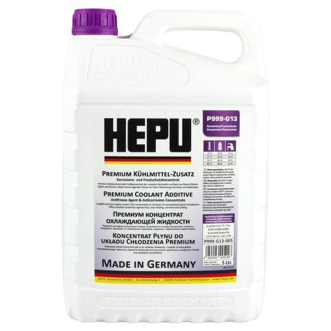 Рідина охолоджуюча HEPU Антифриз G13 фіолетова концентрат 5л (P999-G13-005) P999-G13-005 фото товару