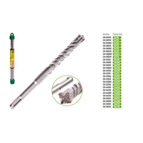 Alloid. Бур по бетону SDS-plus S4 QUADRO 8x310мм (CH-08310) CH-08310 фото товара