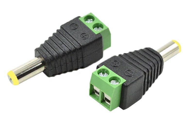 Роз'єм для підключення живлення DC-M (D 5,5x2,1мм) з клемами під кабель (Yellow Plug) YT-DC-M фото