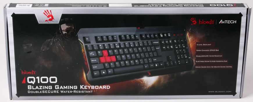 Клавіатура A4Tech Bloody Q100 Ukr Black Q100 Bloody (Black) фото