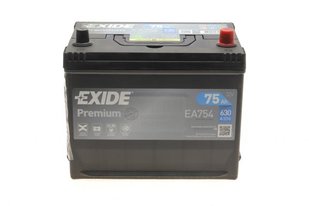 Акумулятор 75Ah-12v Exide PREMIUM (267х172х220), R, EN630 Азія EA754 фото