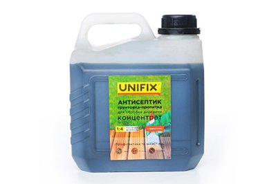 Антисептик грунтовка-пропитка концентрат 1:4 для обработки древесины 3 кг (с индикатором) UNIFIX 951163 фото