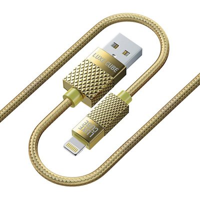 Кабель Luxe Cube Premium USB - Lightning (M/M), 1 м, золотистий (8886668686150) 8886668686150 фото