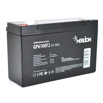 Акумуляторна батарея MERLION AGM GP610F2 6 V 10Ah (150 x 50 x 95 (100)) Q10 GP6100F2 фото