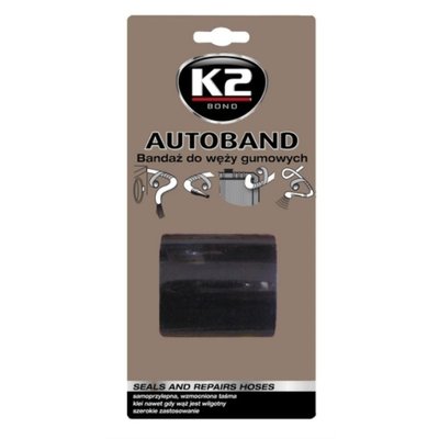 Стрічка клейка високотемпературна для ремонту гумових шлангів K2 Autoband чорна 5 см x 3 м (B3000) B3000 фото