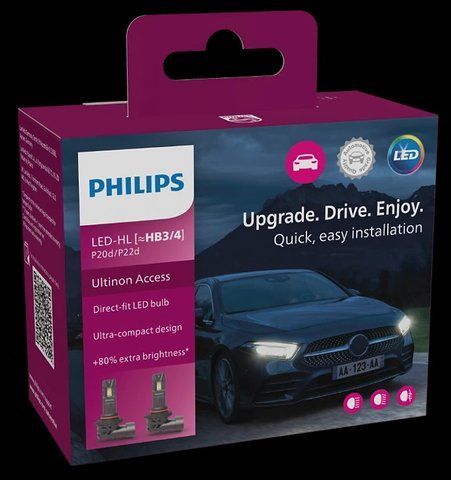 Комплект світлодіодних автоламп HB3/HB4 LED 12V 20W 6000K P20D/P22D / ULTINON ACCESS 2500 / ХОЛОДНЕ БІЛЕ СВІТЛО / 2ШТ. 11005U2500CX фото товару