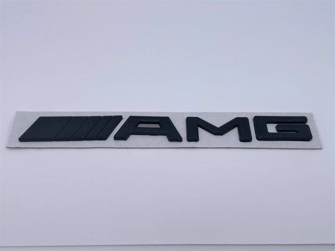Емблема-шильдик напис AMG Mercedes-Benz (Мерседес) на кришку багажника 195*20 мм. Чорний (Пластик) (A 220 817 meb050 фото товару